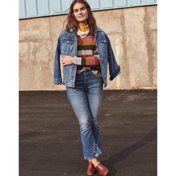 Madewell Denim - Madewell Cali Demi-Boot Jeans Button Fly Edition in Bess Wash Size 28